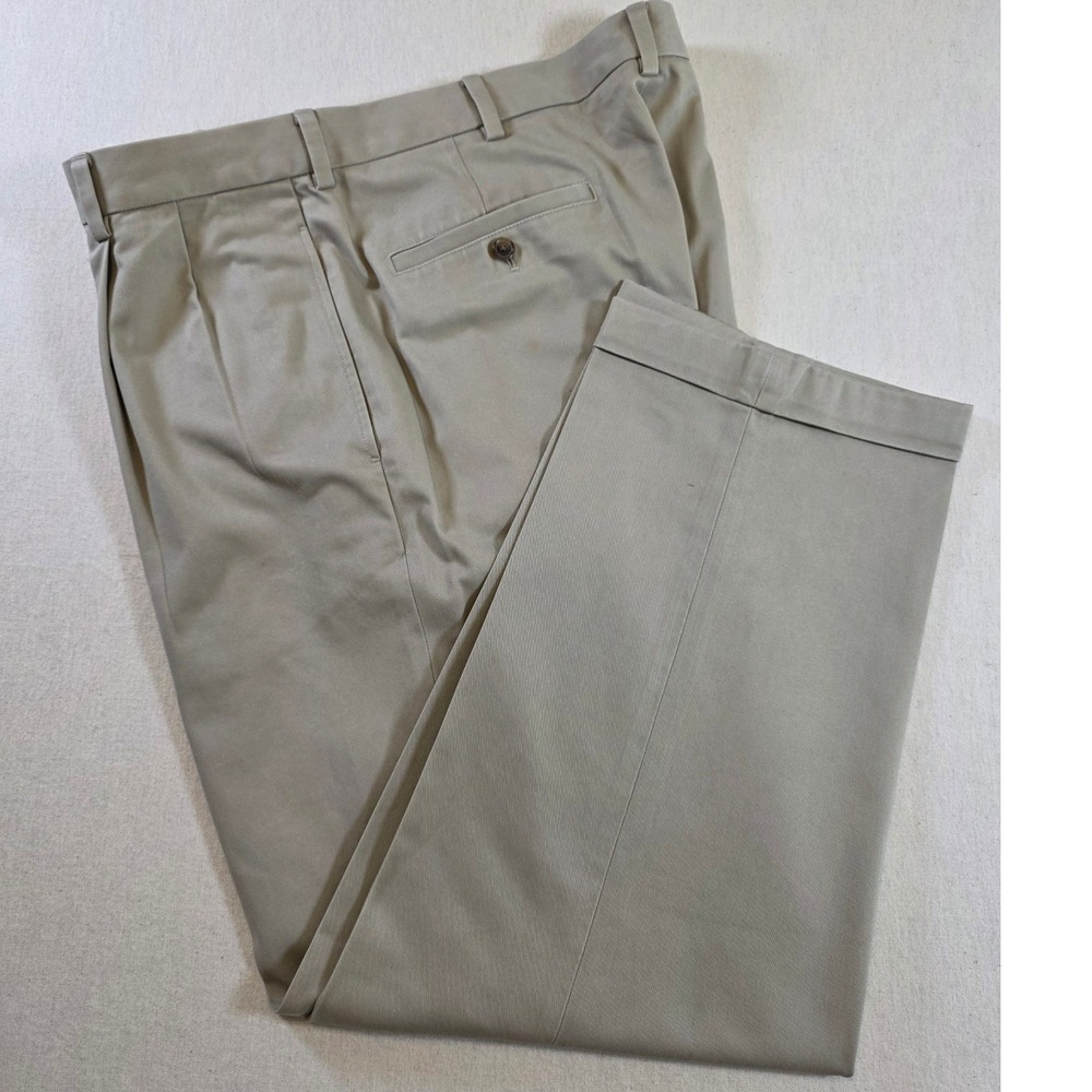 Brooks‎ Brothers Advantage Chino Mens 38x30 Khaki Elliot Pleated Cuffed Pants